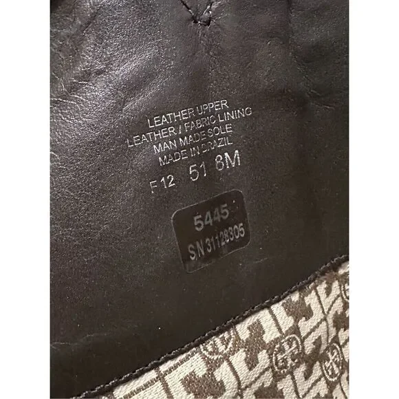 Tory Burch Irene chocolate brown suede with gold hardware design equestrian ridi - Picture 14 of 16